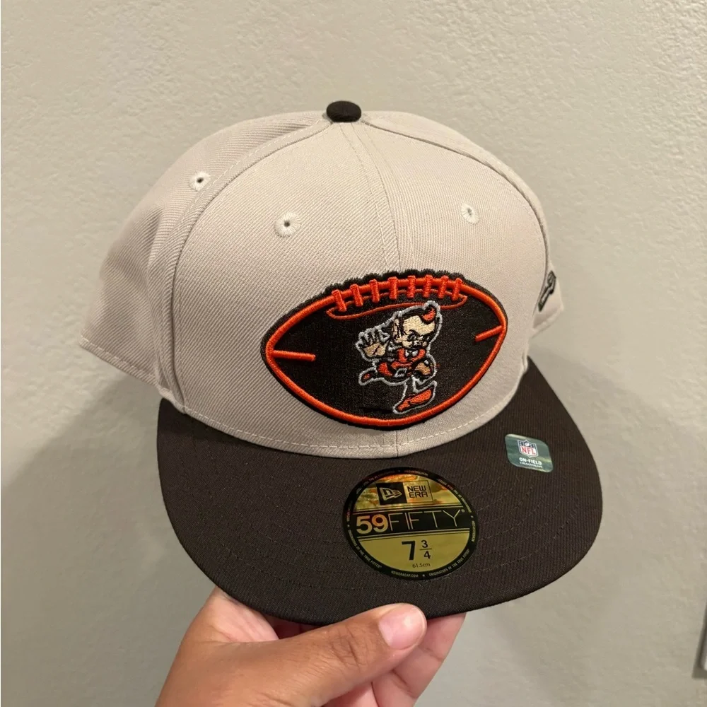 Cleveland Browns New Era Stone/Brown Sideline Historic 59FIFTY Fitted Hat 7 3/4